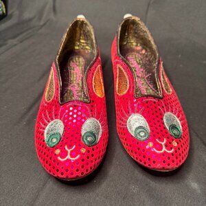 Irregular Choice Octavius – Pink & Red Bunny Flats – RARE